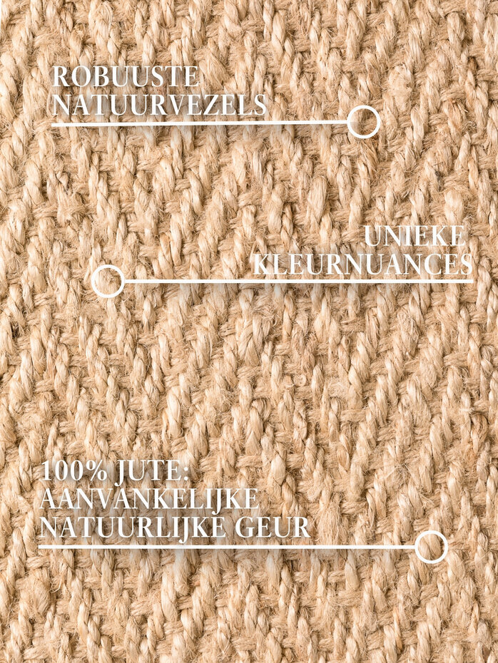 Jute vloerkleed - Mirabelle Naturel Jute vloerkleed - Mirabelle Naturel