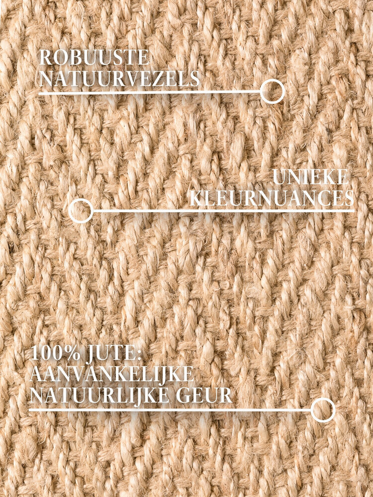 Jute vloerkleed - Mirabelle Naturel Jute vloerkleed - Mirabelle Naturel