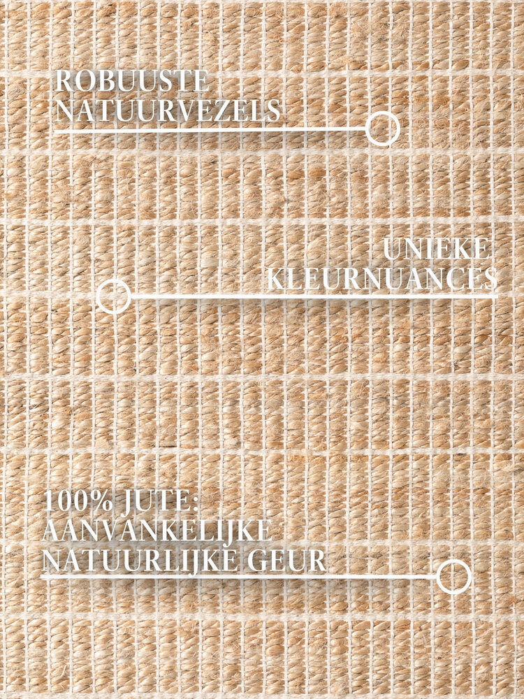 Jute vloerkleed - Birka Naturel Goud Jute vloerkleed - Birka Naturel Goud