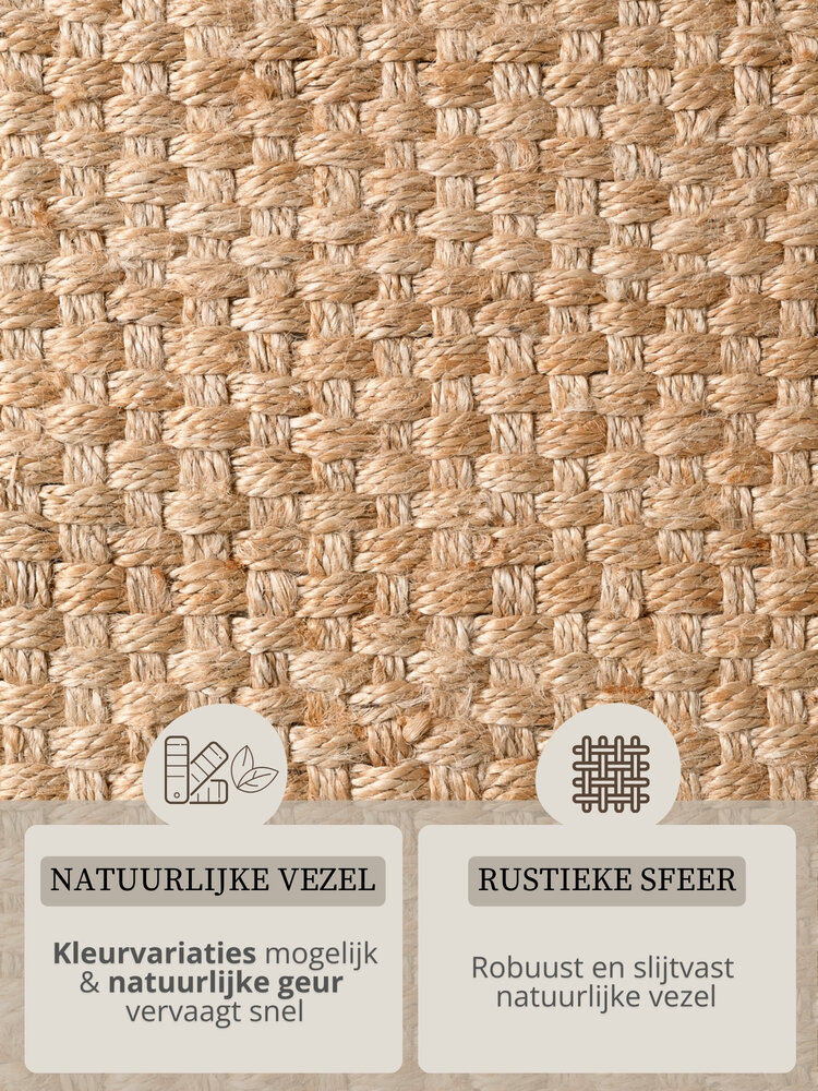 Jute vloerkleed - Handloom Fjord Naturel Goud