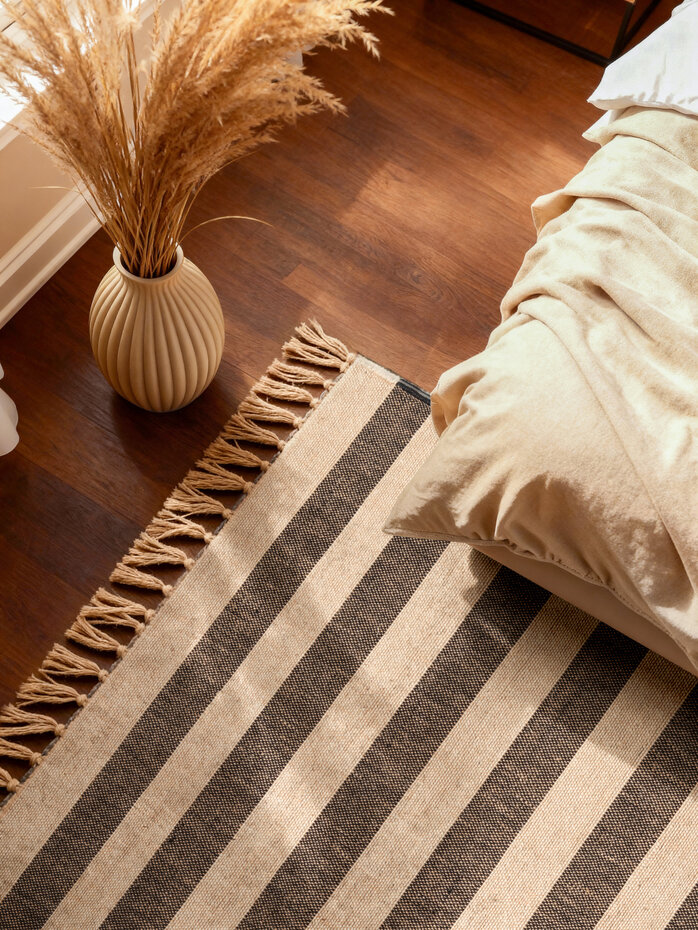 Jute vloerkleed - Handloom Playa Zwart/Wit Jute vloerkleed - Handloom Playa Zwart/Wit