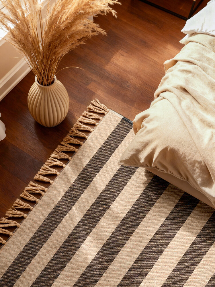 Jute vloerkleed - Handloom Playa Zwart/Wit Jute vloerkleed - Handloom Playa Zwart/Wit