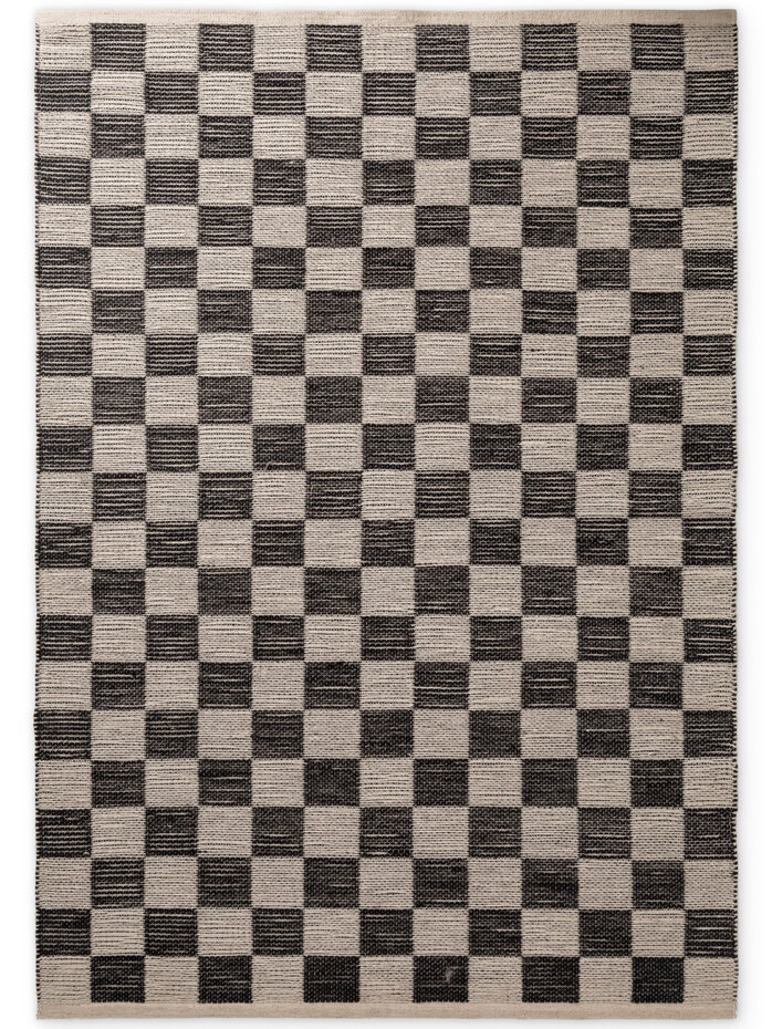 Jute vloerkleed - Handloom Rex Geblokt Zwart/Wit Jute vloerkleed - Handloom Rex Geblokt Zwart/Wit