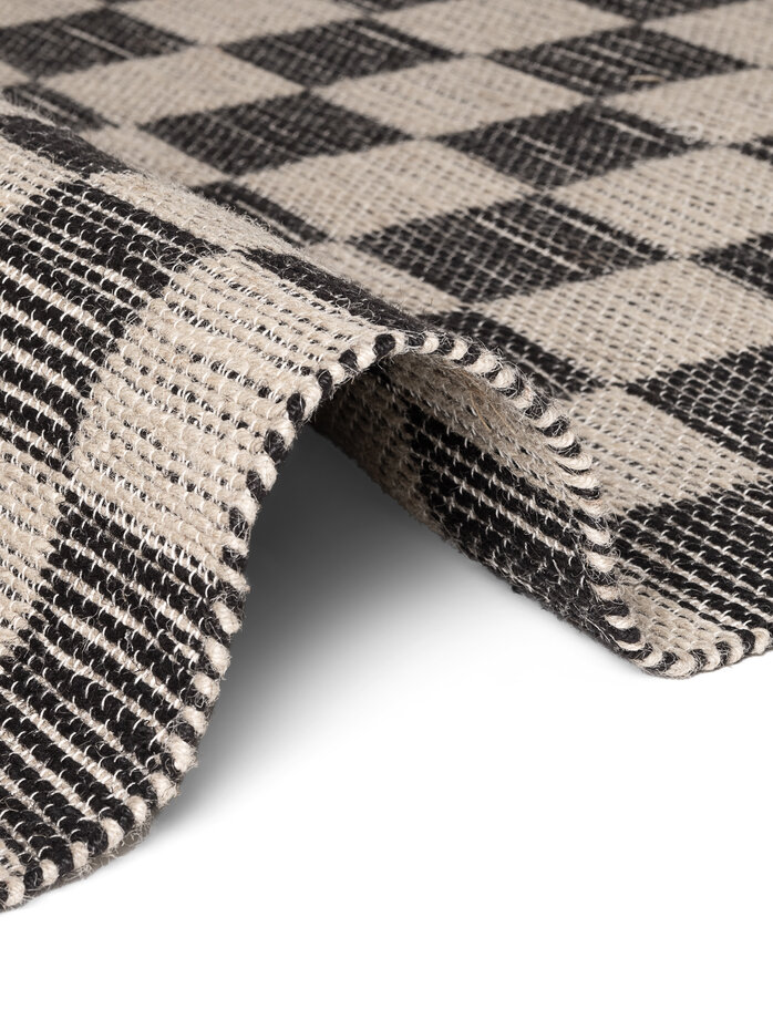 Jute vloerkleed - Handloom Rex Geblokt Zwart/Wit Jute vloerkleed - Handloom Rex Geblokt Zwart/Wit