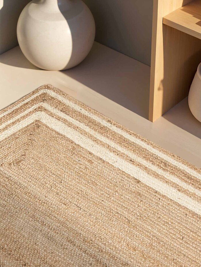 Jute vloerkleed - Looma Naturel/Creme