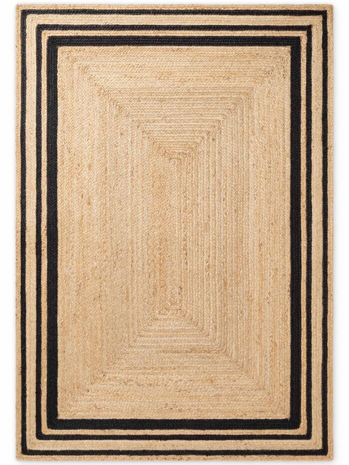 Jute vloerkleed - Looma Naturel/Zwart