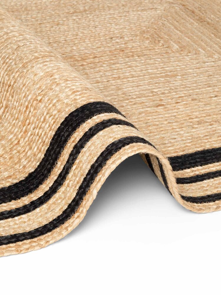 Jute vloerkleed - Looma Naturel/Zwart