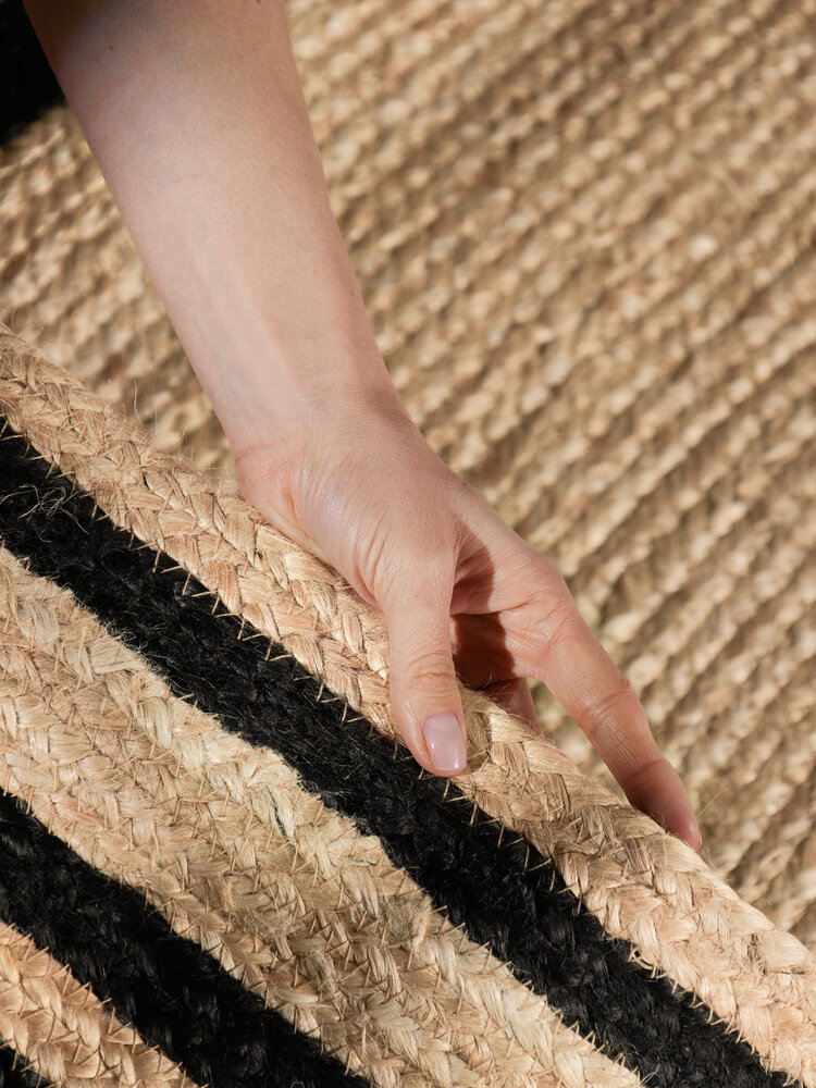 Jute vloerkleed - Jutta Naturel/Zwart Jute vloerkleed - Jutta Naturel/Zwart