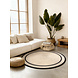 Rond jute vloerkleed - Lina Zwart/Creme