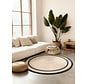 Rond jute vloerkleed - Lina Zwart/Creme
