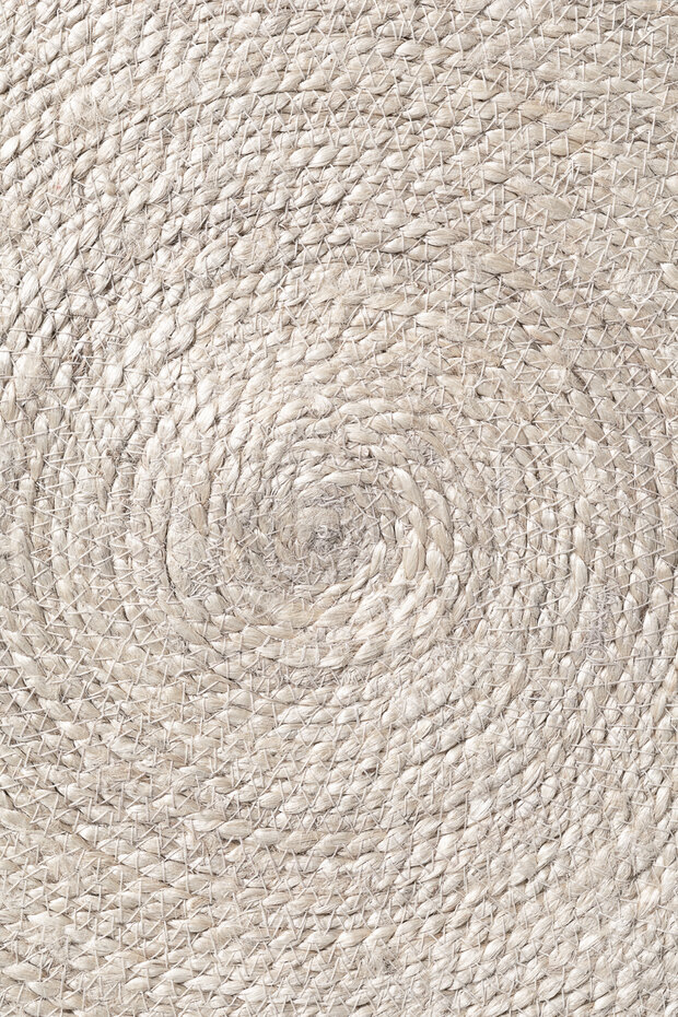 Rond jute vloerkleed - Lina Zwart/Creme