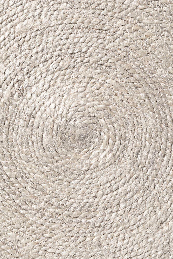 Rond jute vloerkleed - Lina Zwart/Creme
