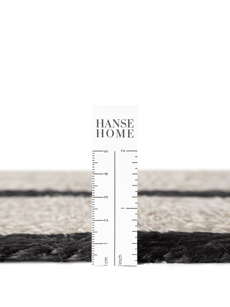 Rond jute vloerkleed - Lina Zwart/Creme