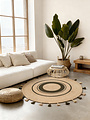 Rond jute vloerkleed - Basil Naturel/Groen