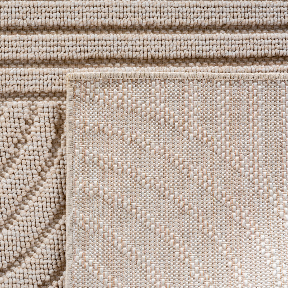 Japandi laagpolig vloerkleed - Helisca Loom Beige