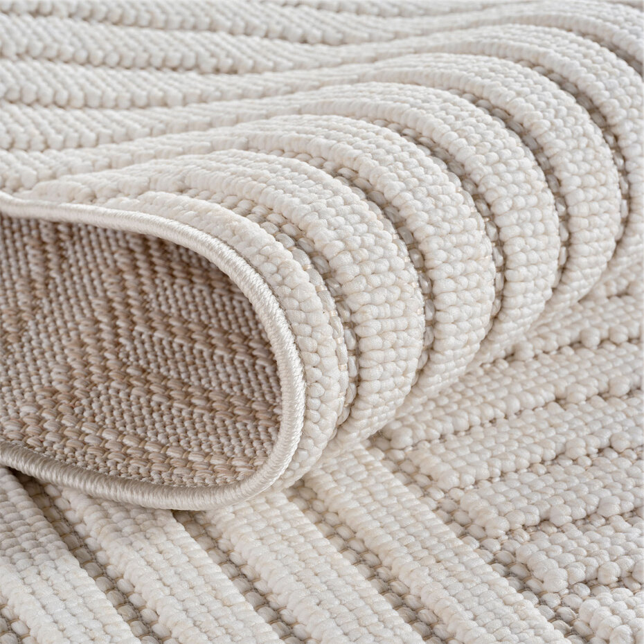 Japandi laagpolig vloerkleed - Helisca Loom Creme