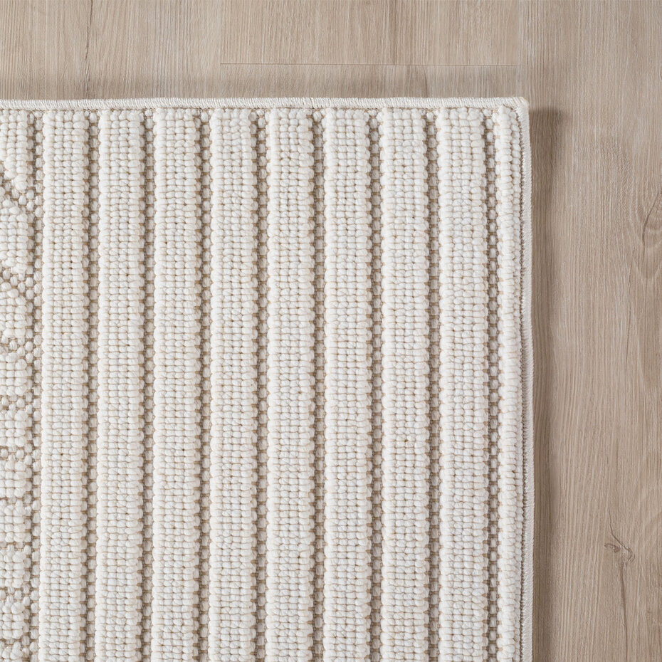 Japandi laagpolig vloerkleed - Helisca Loom Creme