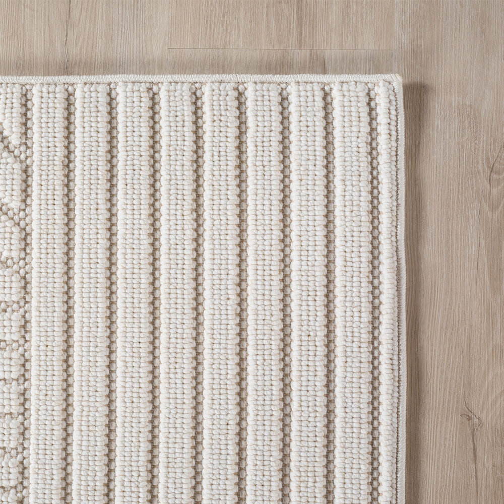 Japandi laagpolig vloerkleed - Helisca Loom Creme