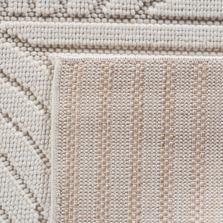 Japandi laagpolig vloerkleed - Helisca Loom Creme