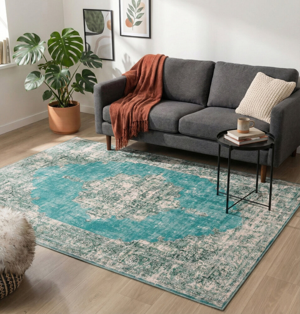 Vintage vloerkleed - Burano Mintgroen