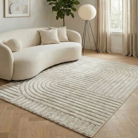 Scandinavisch vloerkleed - Skadi Curve Crème Scandinavisch vloerkleed - Skadi Curve Crème