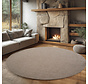Rond effen laagpolig vloerkleed - Helisca Loom Beige