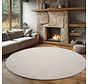 Rond effen laagpolig vloerkleed - Helisca Loom Creme