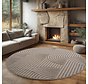 Rond japandi laagpolig vloerkleed - Helisca Loom Beige