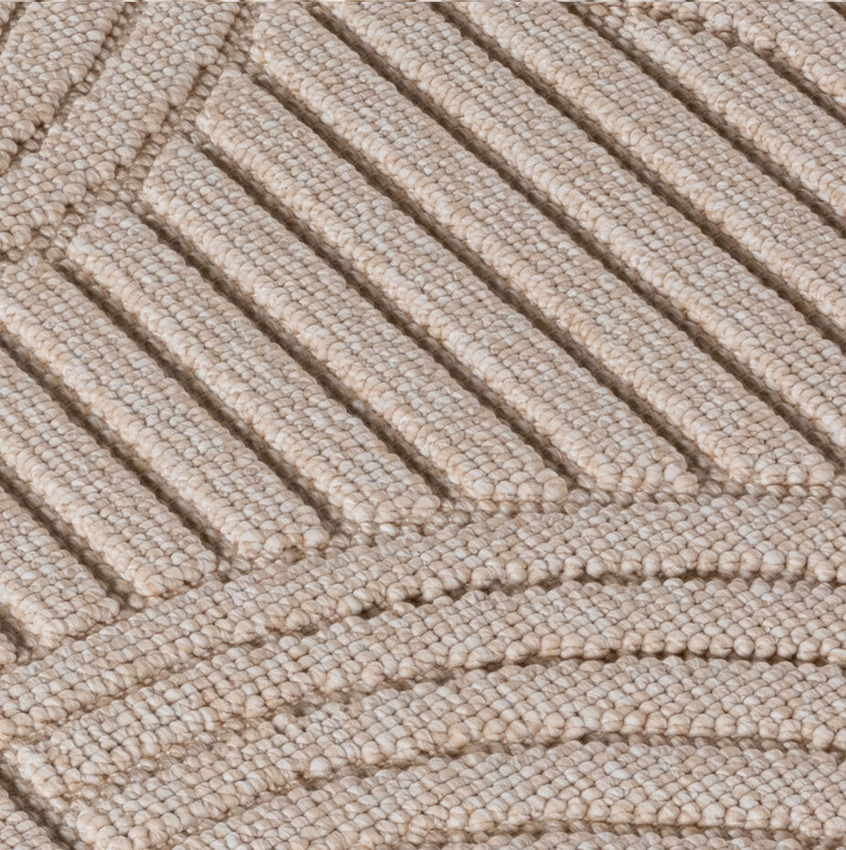 Rond japandi laagpolig vloerkleed - Helisca Loom Beige Rond japandi laagpolig vloerkleed - Helisca Loom Beige