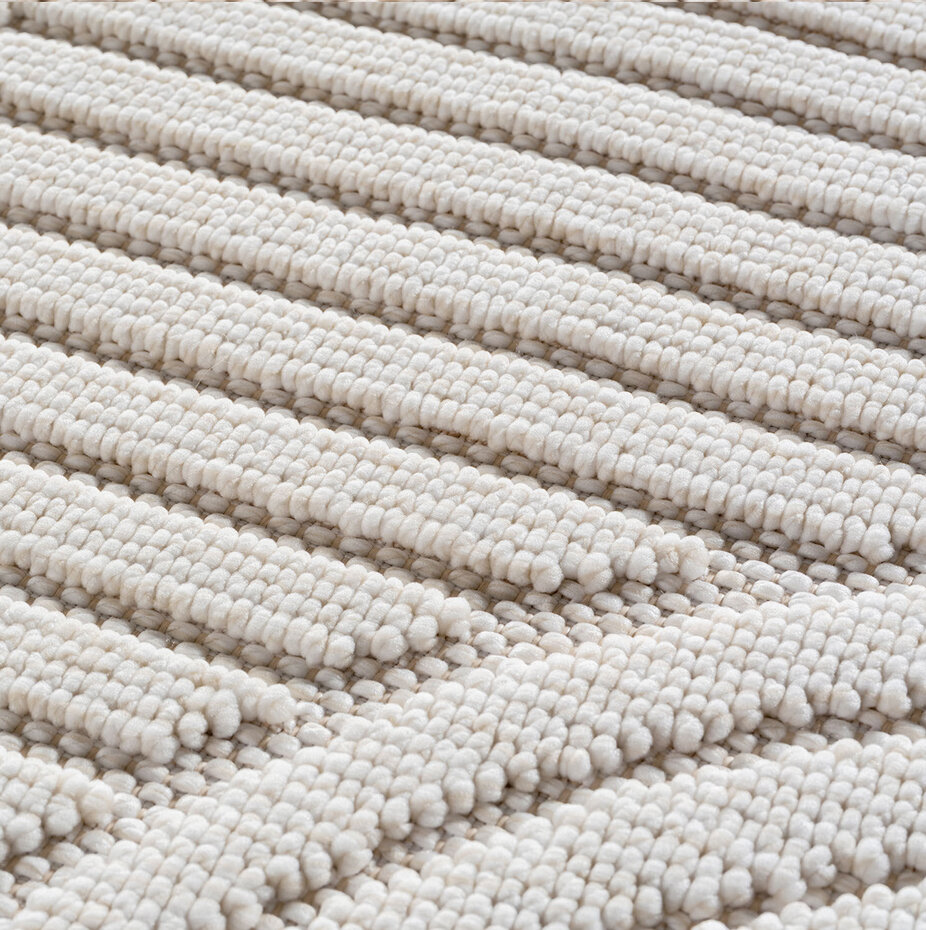 Rond japandi laagpolig vloerkleed - Helisca Loom Creme Rond japandi laagpolig vloerkleed - Helisca Loom Creme