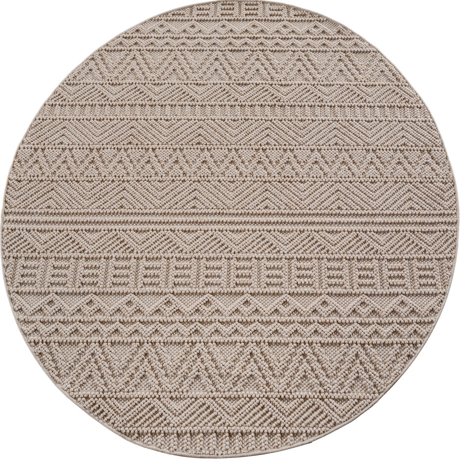Rond Scandinavisch laagpolig vloerkleed - Helisca Loom Beige Rond Scandinavisch laagpolig vloerkleed - Helisca Loom Beige