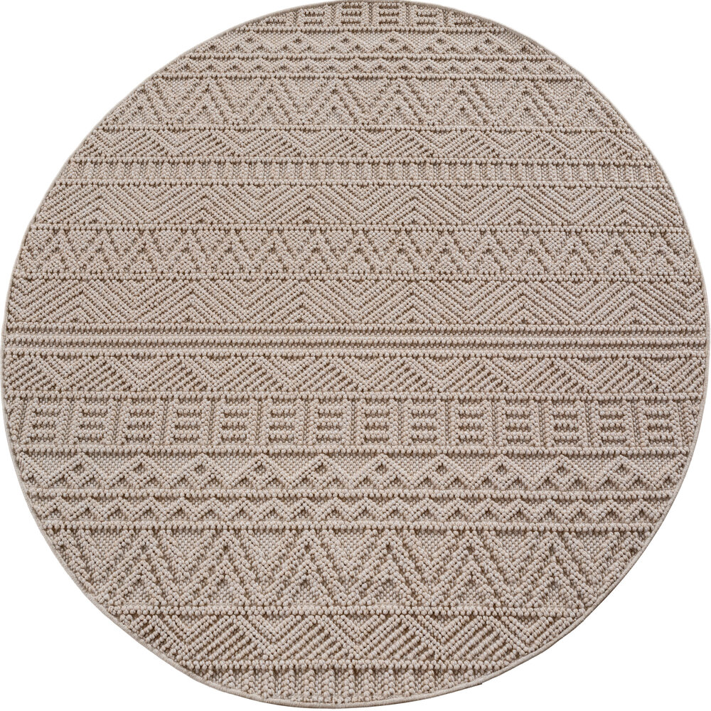 Rond Scandinavisch laagpolig vloerkleed - Helisca Loom Beige Rond Scandinavisch laagpolig vloerkleed - Helisca Loom Beige