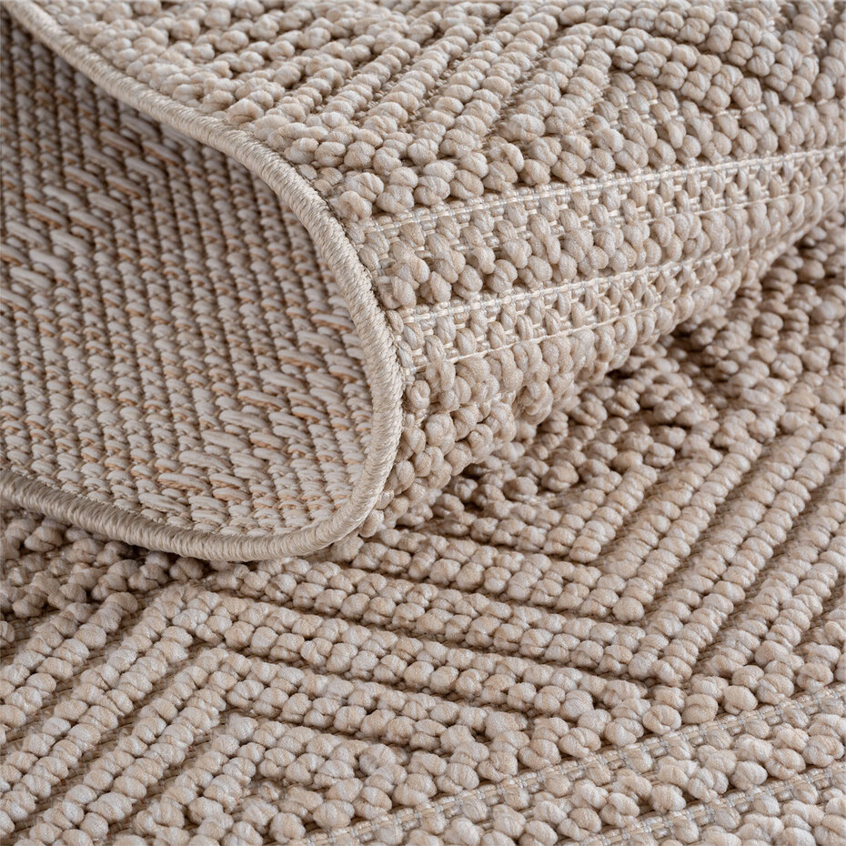 Rond Scandinavisch laagpolig vloerkleed - Helisca Loom Beige Rond Scandinavisch laagpolig vloerkleed - Helisca Loom Beige