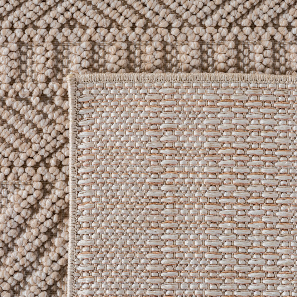 Rond Scandinavisch laagpolig vloerkleed - Helisca Loom Beige Rond Scandinavisch laagpolig vloerkleed - Helisca Loom Beige
