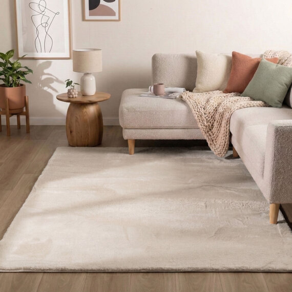 Fluffy Vloerkleed 220 x 260 cm Groot Formaat Moderne Stijl