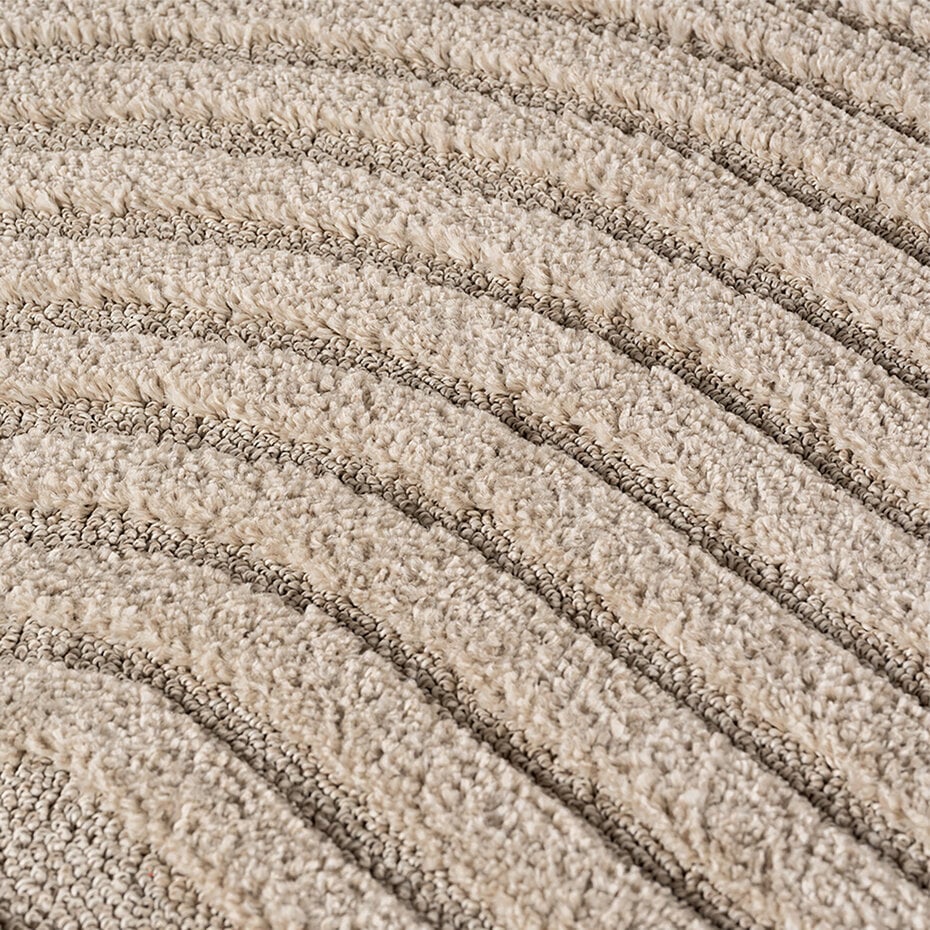 Rond Japandi vloerkleed - Arte Scandinavisch Beige Rond Japandi vloerkleed - Arte Scandinavisch Beige