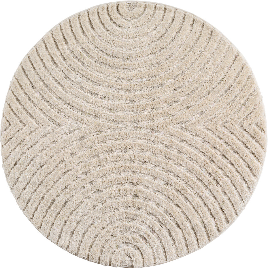 Rond Japandi vloerkleed - Arte Scandinavisch Creme Rond Japandi vloerkleed - Arte Scandinavisch Creme