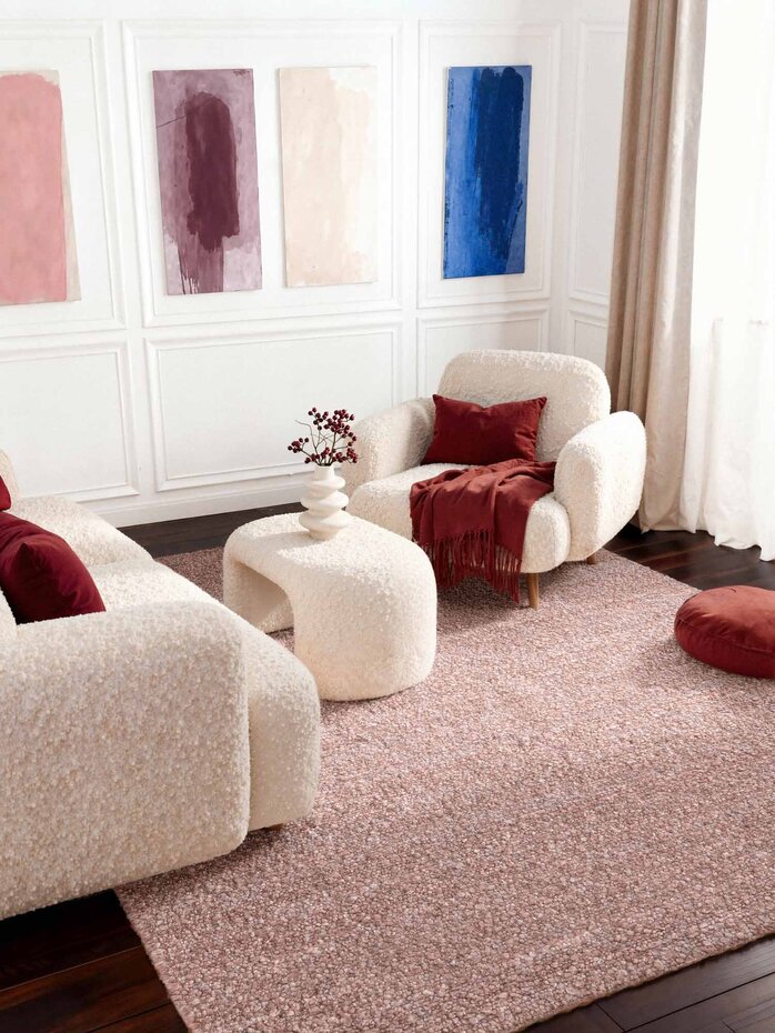 Laagpolig vloerkleed - Notting Hill Boucle Roze