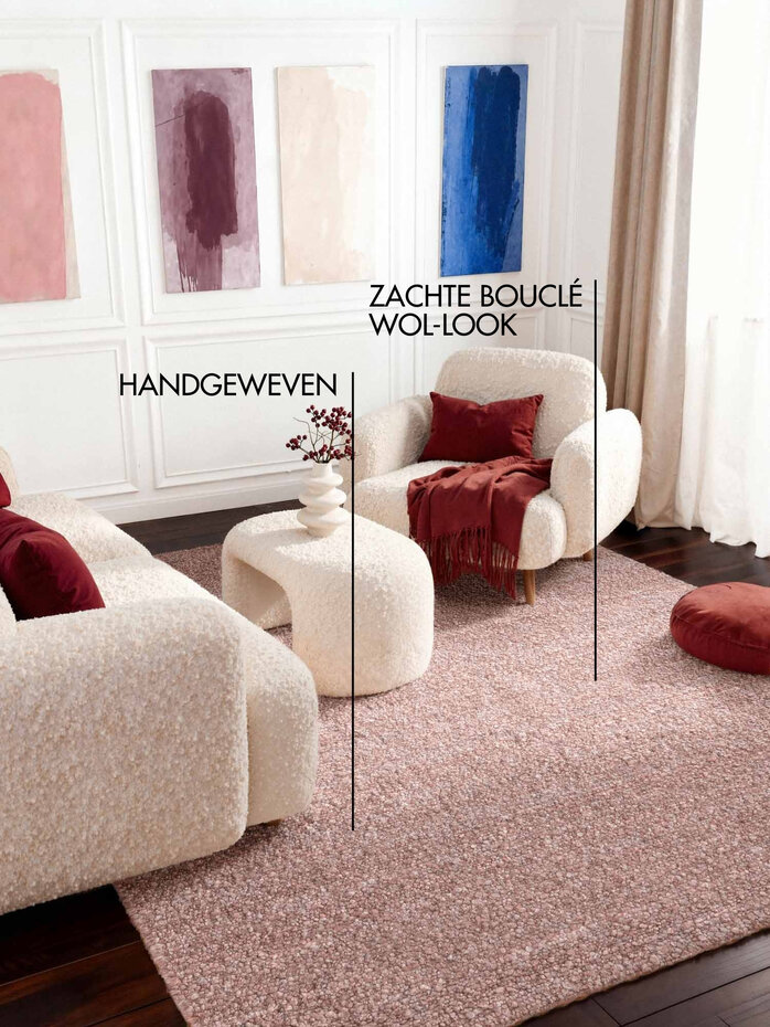 Laagpolig vloerkleed - Notting Hill Boucle Roze