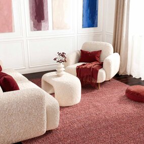 Ted Baker Laagpolig vloerkleed - Notting Hill Boucle Donkerroze