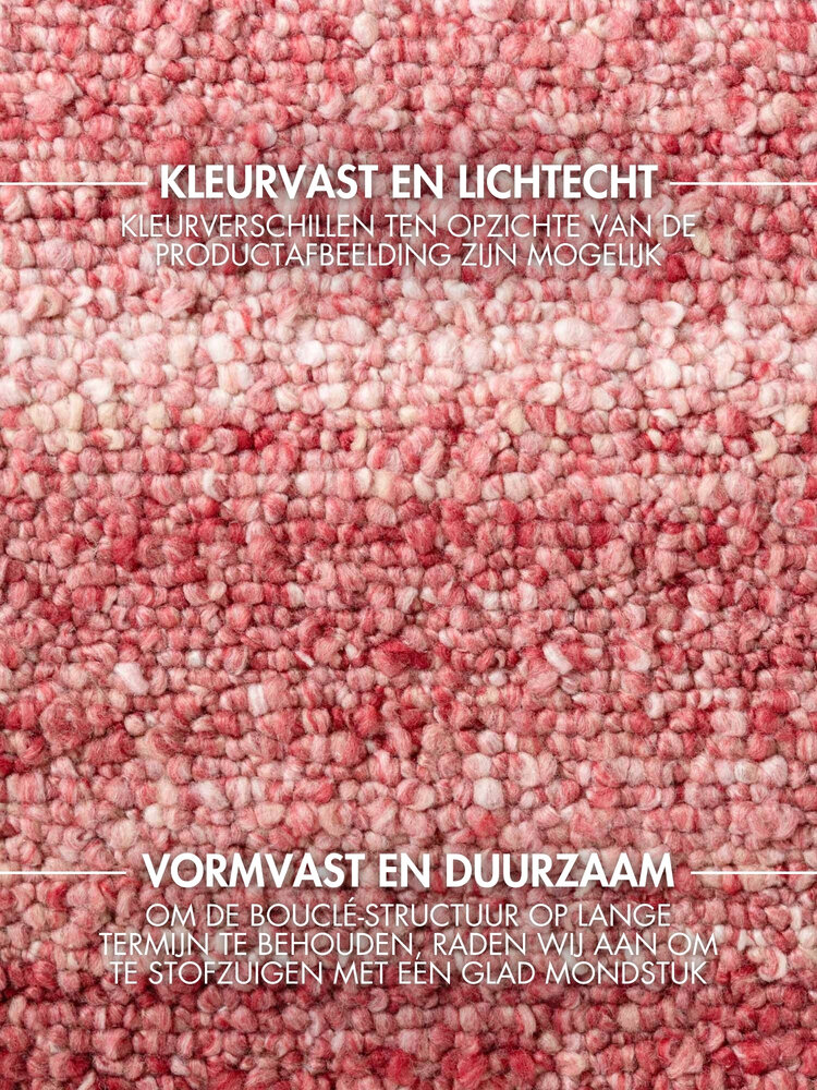 Laagpolig vloerkleed - Notting Hill Boucle Donkerroze