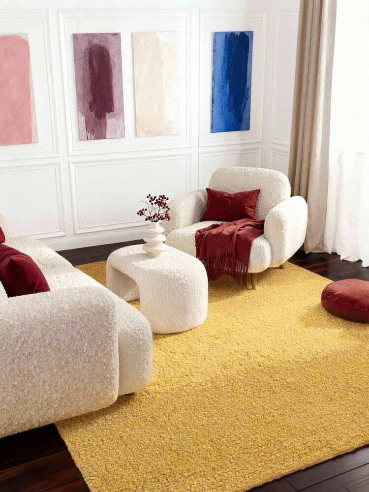 Laagpolig vloerkleed - Notting Hill Boucle Geel