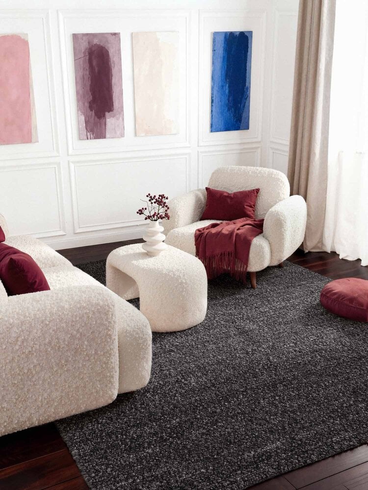 Laagpolig vloerkleed - Notting Hill Boucle Donkergrijs