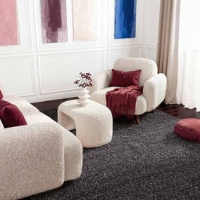 Ted Baker Laagpolig vloerkleed - Notting Hill Boucle Donkergrijs