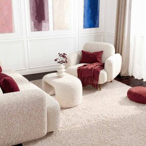 Ted Baker Laagpolig vloerkleed - Notting Hill Boucle Creme Beige