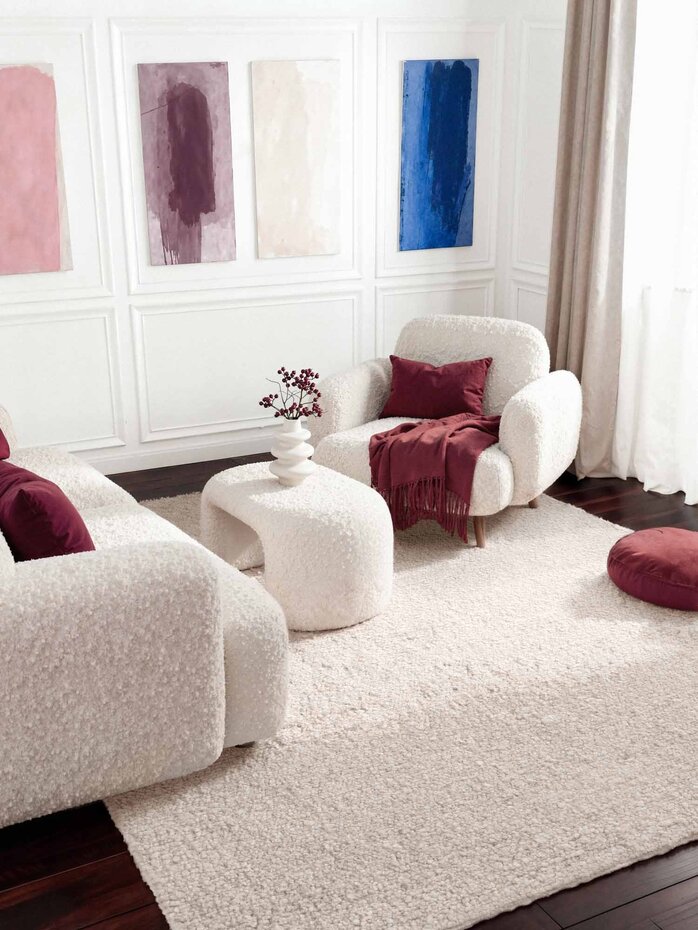 Laagpolig vloerkleed - Notting Hill Boucle Creme