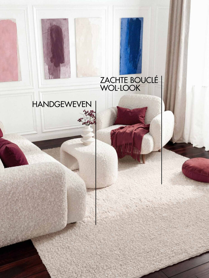 Laagpolig vloerkleed - Notting Hill Boucle Creme