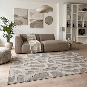 Villeroy & Boch Villeroy & Boch - Laagpolig vloerkleed - Therese - Grijs / Beige