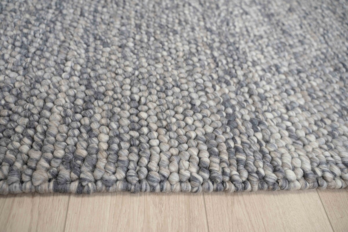 Ventura Bolletjes Grijs Handgemaakt vloerkleed