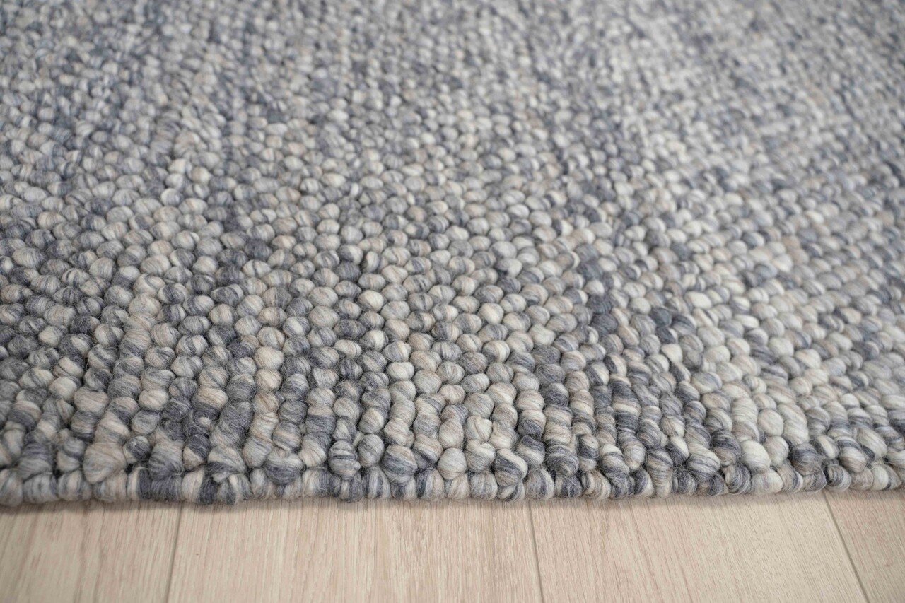 Ventura Bolletjes Grijs Handgemaakt vloerkleed